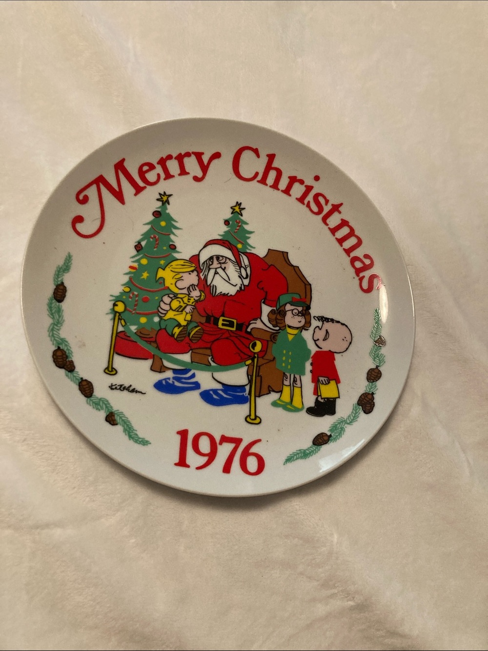 Dennis the Menace 1976 Decorative Holiday Plate - 9.5 inches